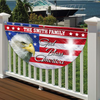 Custom Family Name Patriotic Eagle God Bless America Non-Pleated Fan Flag HA75 898790