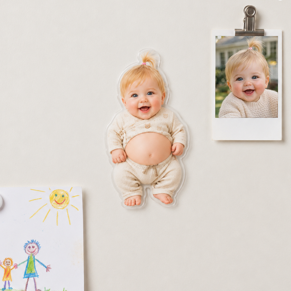 Custom 3D Baby Face Squishy Belly Fridge Magnet CH07 911898
