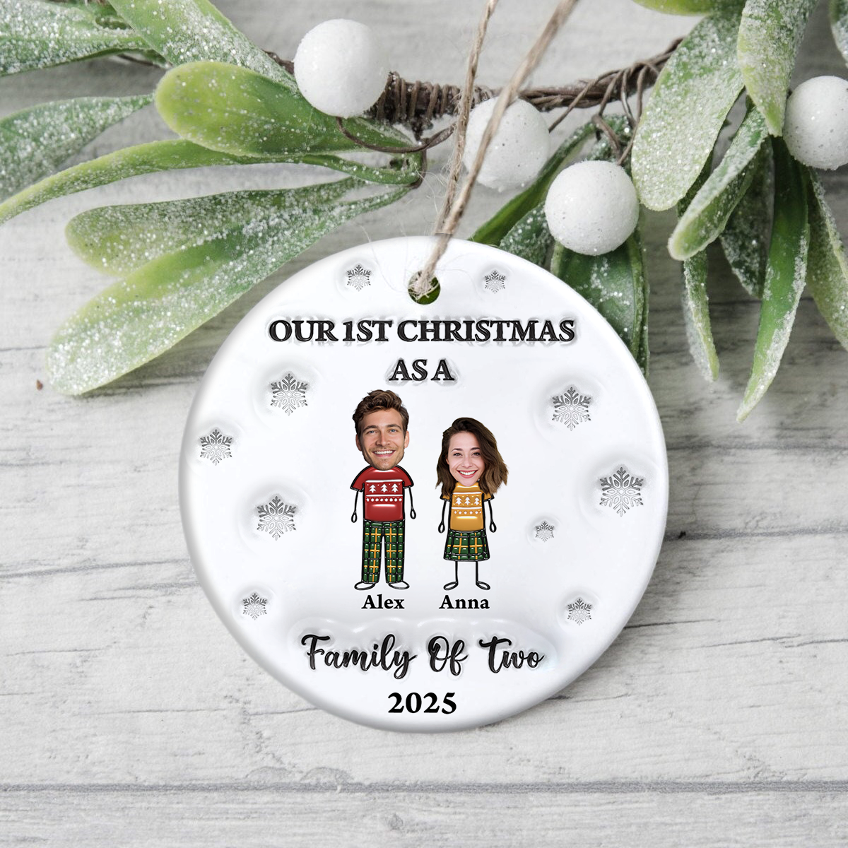 First Christmas As A Family Personalized 3D Inflated Effect Ceramic Ornament CH07 899496