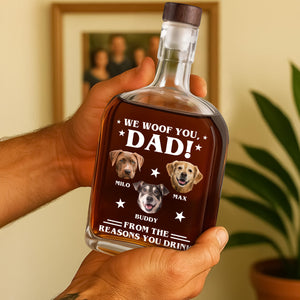Custom Photo We Woof You - Dog Personalized Custom Whiskey Bottle - Father's Day, Gift For Dad, Pet Owners, Pet Lovers HO82 894074