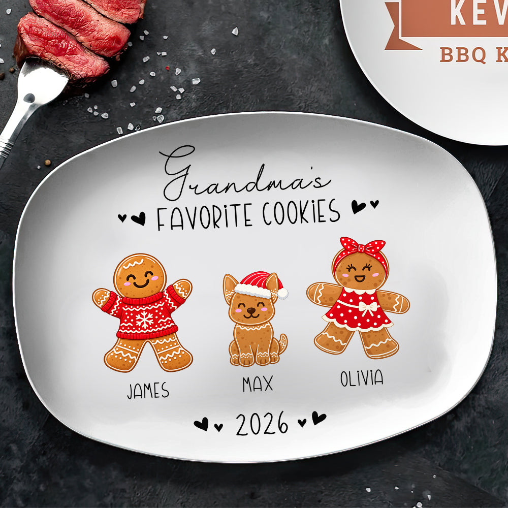 Custom Family Gingerbread Cookie Platter Christmas Family Gift Decor HO82 904178