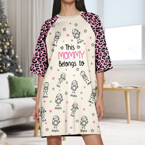 Personalized Funny Kids This Grandma Mom Belongs To Women's Sleep Tee, Raglan Nightgown LM32 897481
