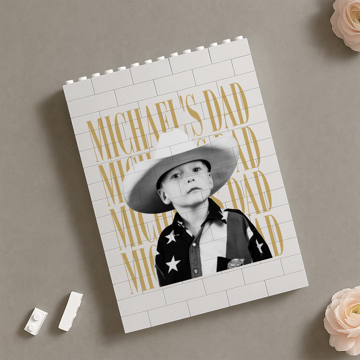 Personalized Vintage Photo Dad, Mom Father's Day Gift Building Brick Block TH10 170149