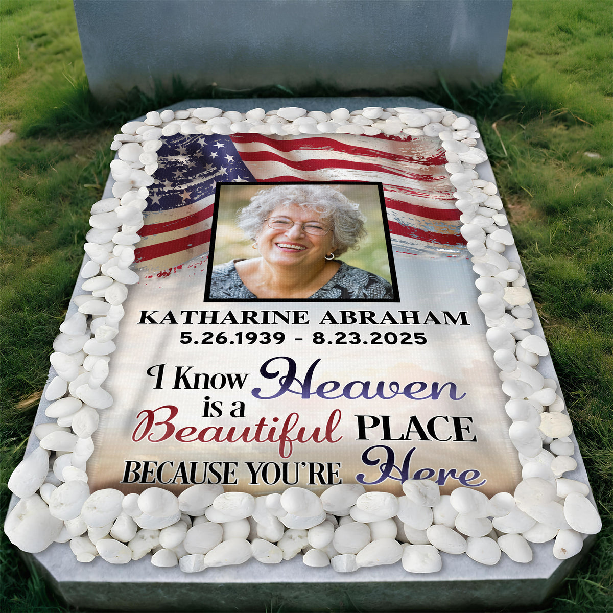Custom Photo I Know Heaven Is A Beautiful Place Because You're Here Memorial Grave Blanket LM32 897515