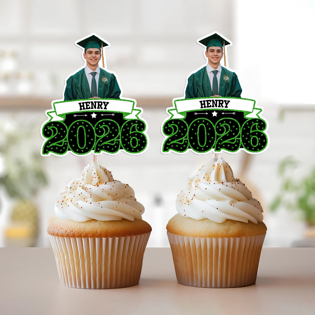 Custom Photo Congrats Graduation Cupcake Topper - Graduation Party Decor for Graduates HO82 901452