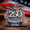 Custom Name United States Of America 250th Anniversary 1776-2026 Eagle Stainless Steel Metal Pin LM32 899523