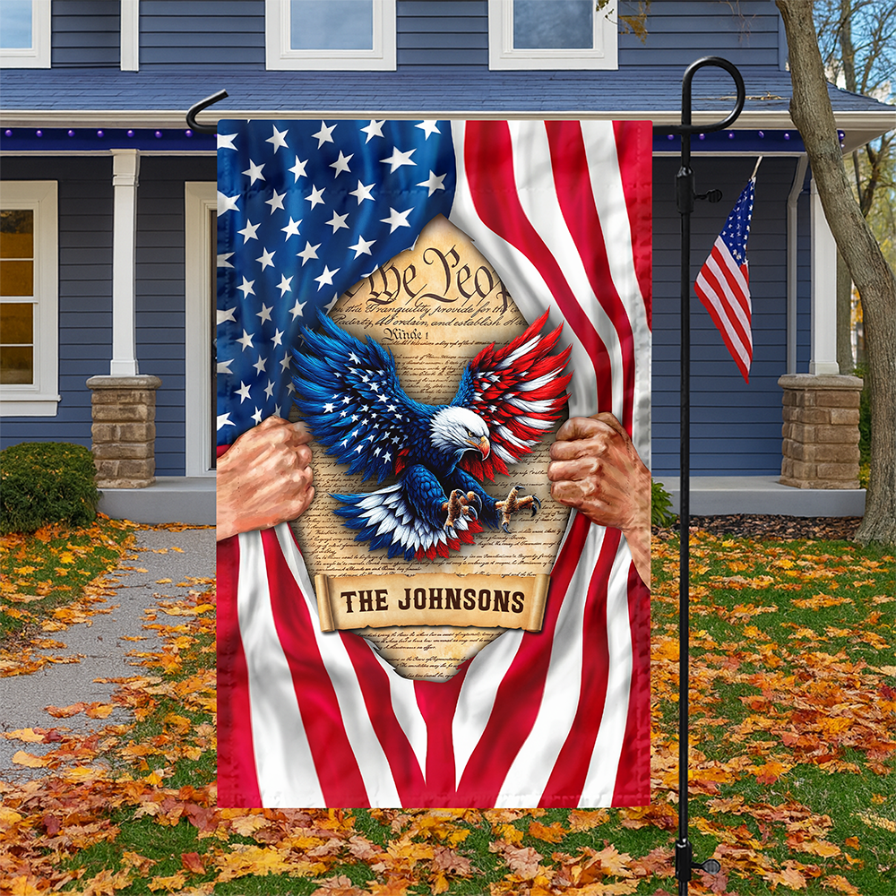 Custom Family Name We The People America Eagle Garden Flag LM32 899031