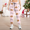 Custom Dog Cat Face Striped Pajama Pants, Personalized Pet Lovers Christmas Gift TH10 171011