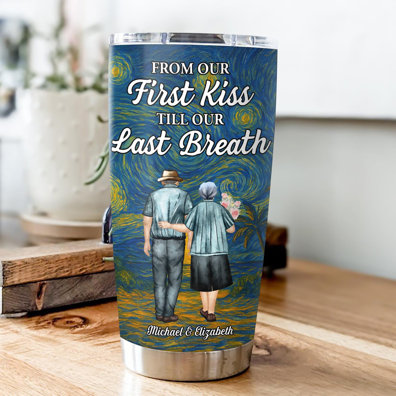 From Our First Kiss Till Our Last Breath - Personalized Old Couple Fat Tumbler CH07 896510