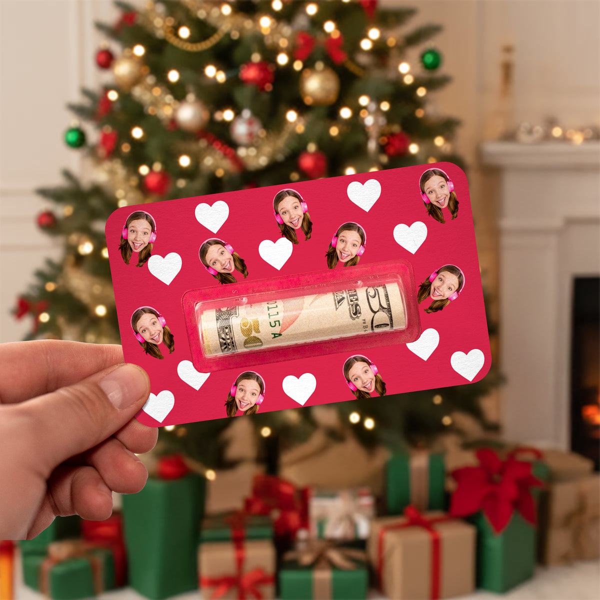 Custom Photo Merry Christmas Money Holder Card HO82 900546