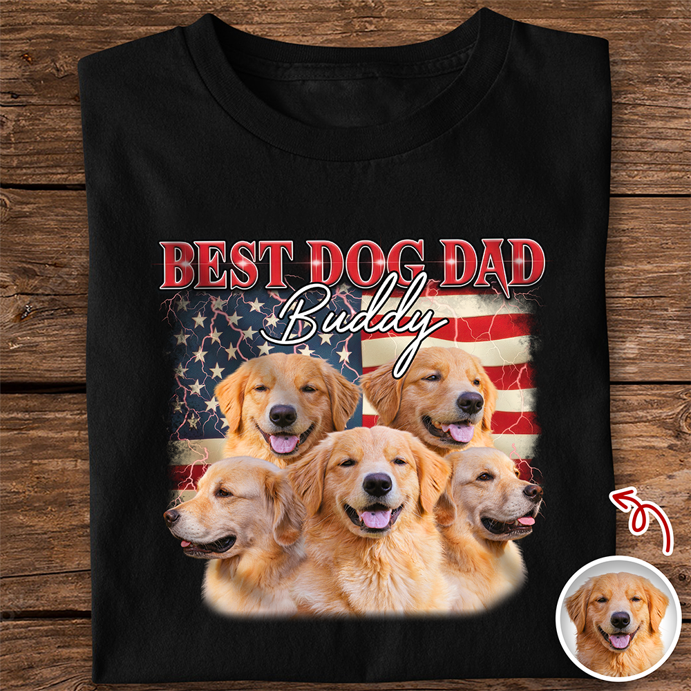Custom Photo Best Dog Dad, Dog Mom Dark Shirt TH10 898705