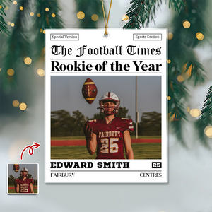 Custom Photo The American Football Times Newspaper Acrylic Ornament CH07 899470