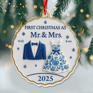 First Christmas As Mr And Mrs - Personalized Acrylic Ornament Couple Gift CH07 899098