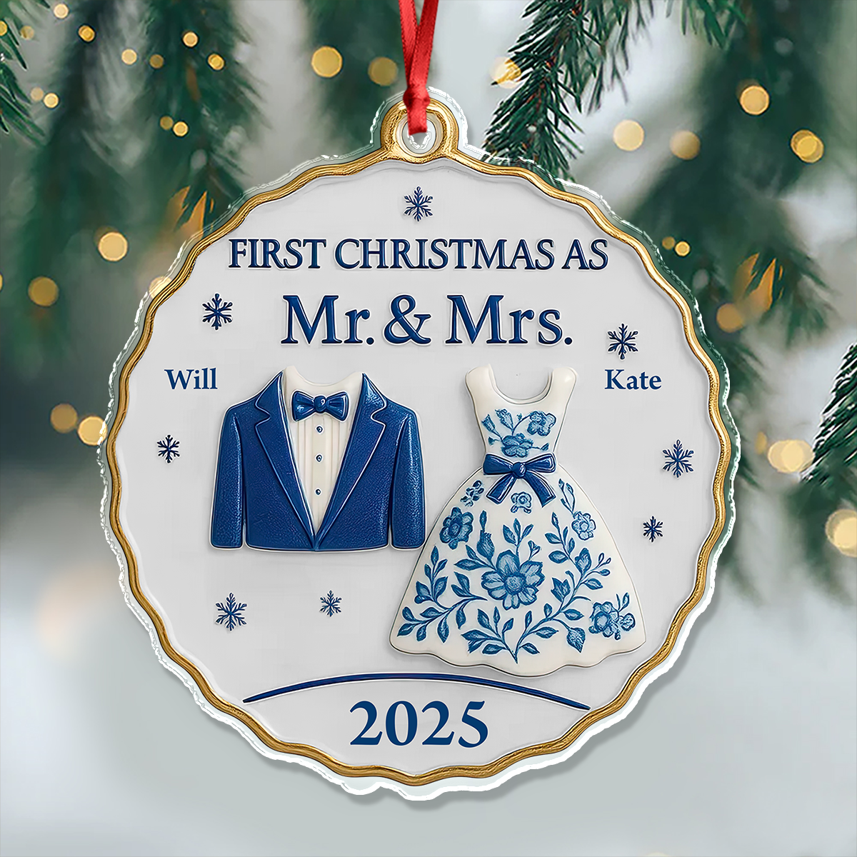 First Christmas As Mr And Mrs - Personalized Acrylic Ornament Couple Gift CH07 899098