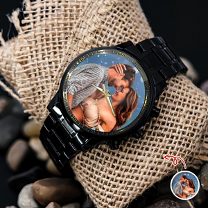 Custom Couple Photo Men's Wrist Watch Gift For Boyfriend, Husband TH10 898451