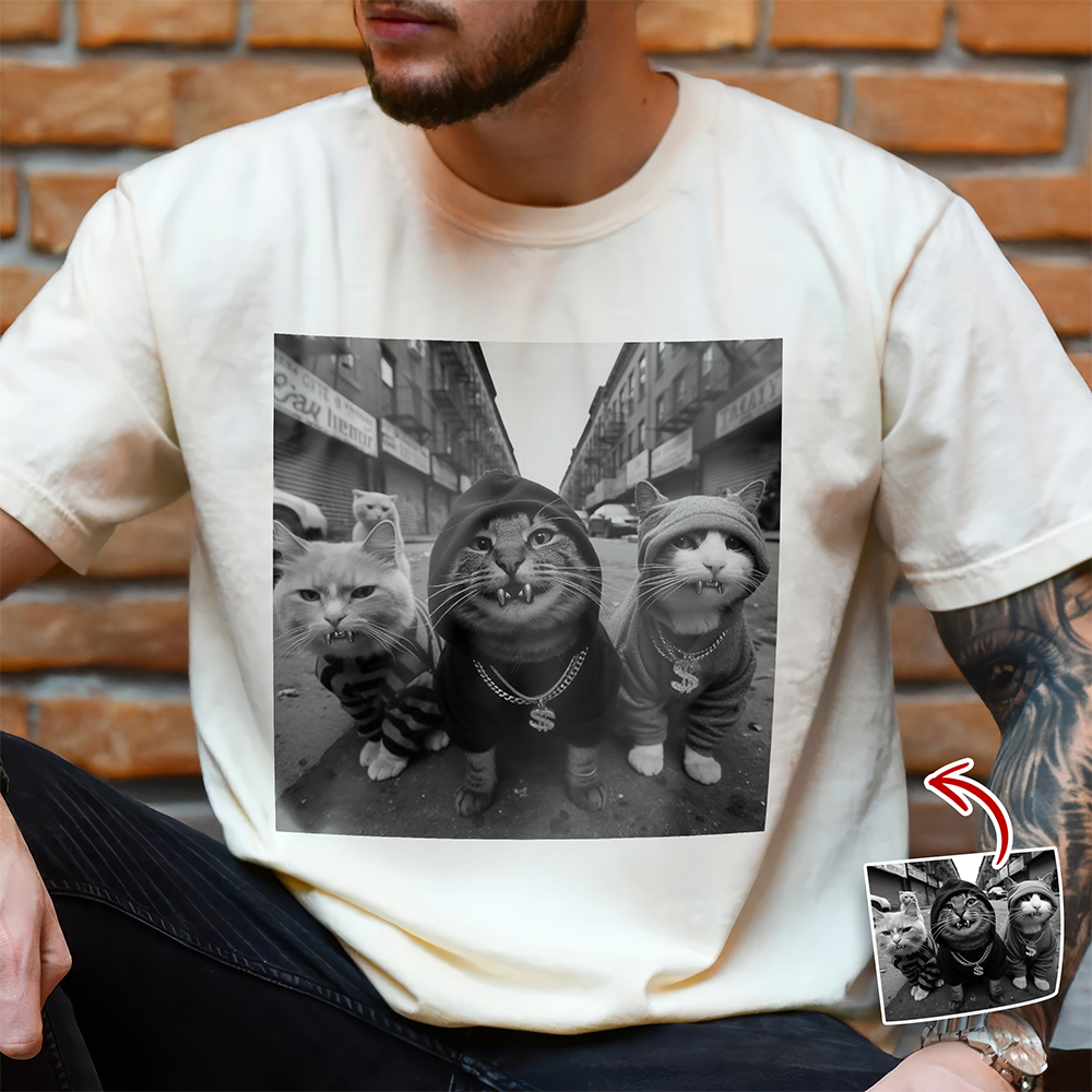 Custom Photo Funny Cat Gang Comfort Shirt For Cat Lovers TH10 896149