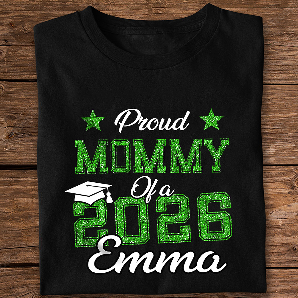 Personalized Proud Of You Class Of 2026 Glitter Graduation Dark Shirt HA75 920486