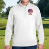 Personalized Name US Flag Embroidered Quarter Zip Sweater, Unique Enthusiast Gift HA75 898634