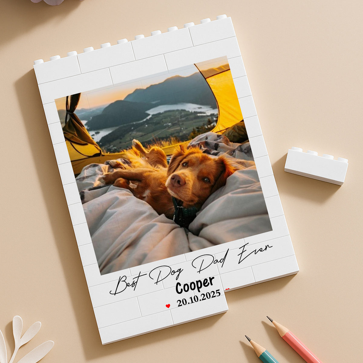 Custom Photo Best Dog Dad Ever Building Brick Blocks For Dog Lover TH10 898851