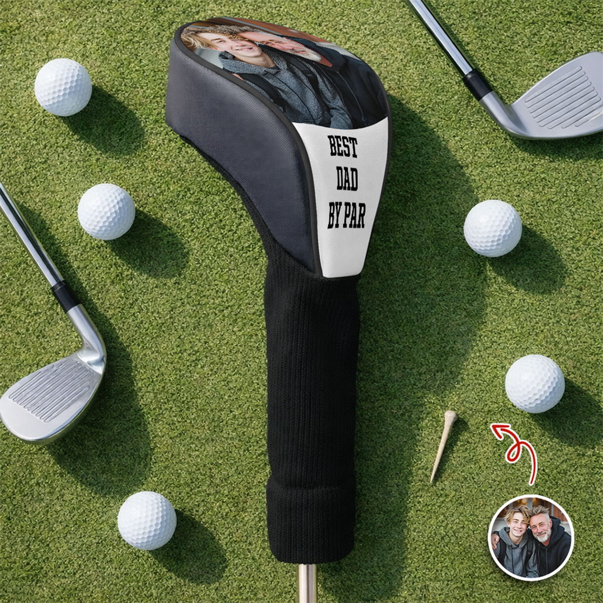 Custom Photo Best Dad By Par Golf Club Head Cover Father's Day Gift HA75 921256