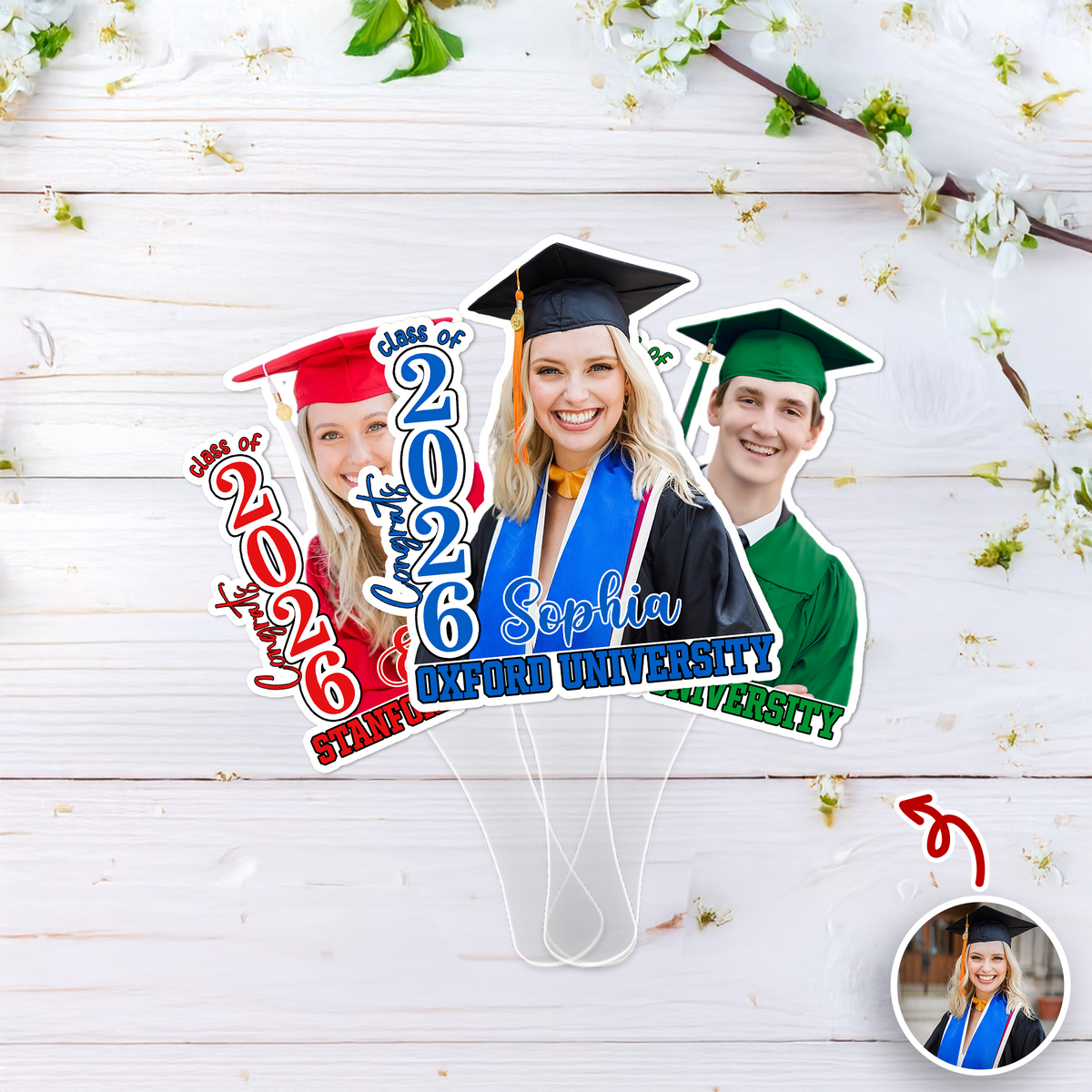 Custom Photo Class Of 2026 Graduation Face Fan Gift HA75 920048