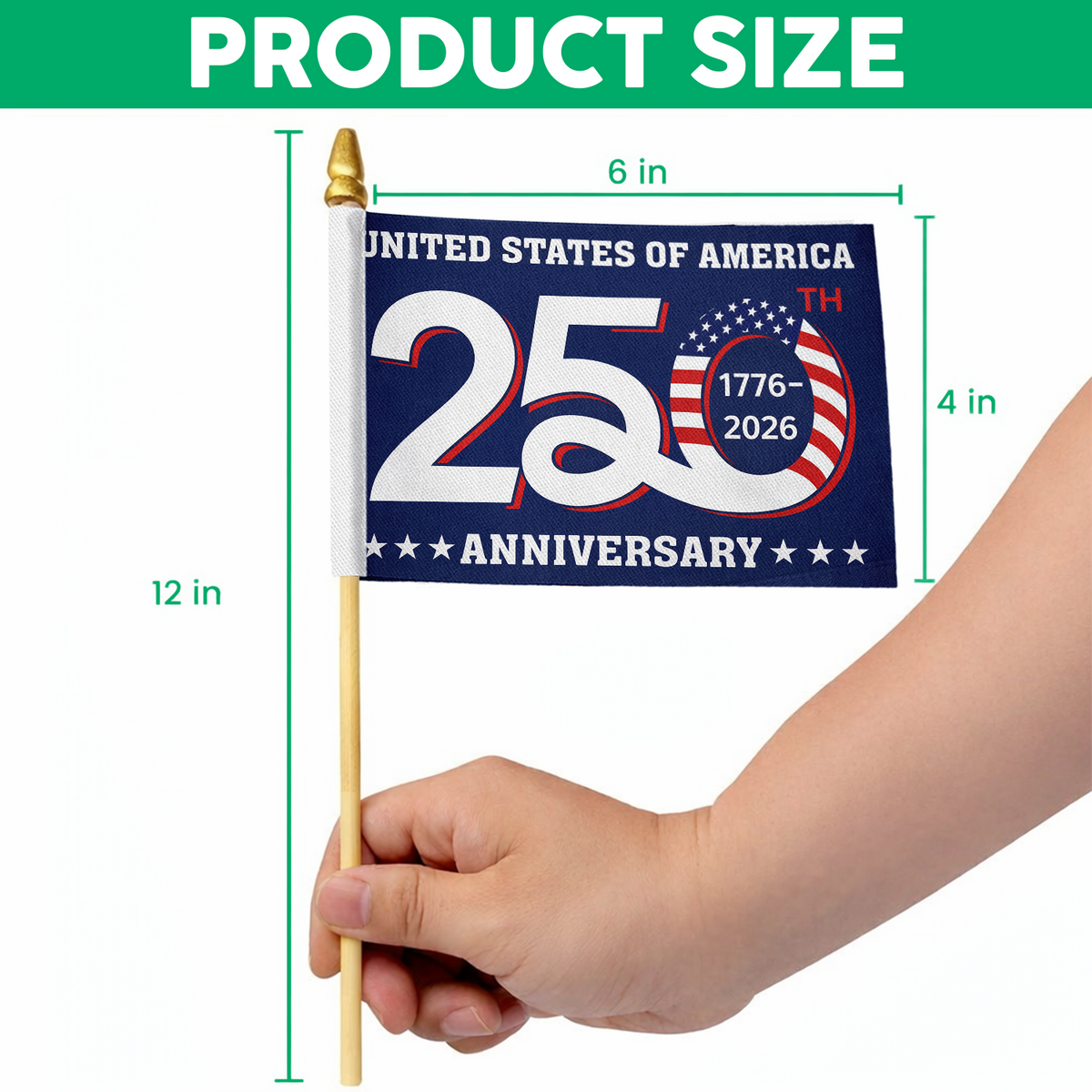 United States Of America 250th Anniversary Handheld Flag HA75 898900
