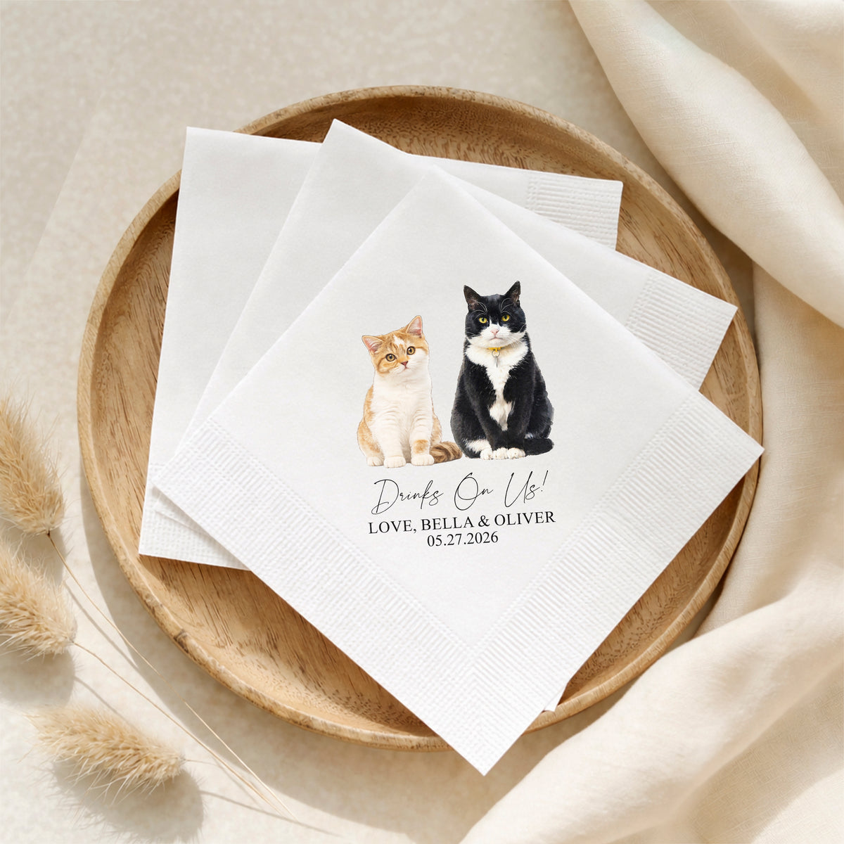 Custom Color Pet Wedding Cocktail Napkins HA75 921176