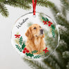 Custom Dog Photo And Name Flower Glass Ornament, Personalized Christmas Tree Decoration for Pet Lovers LM32 670361