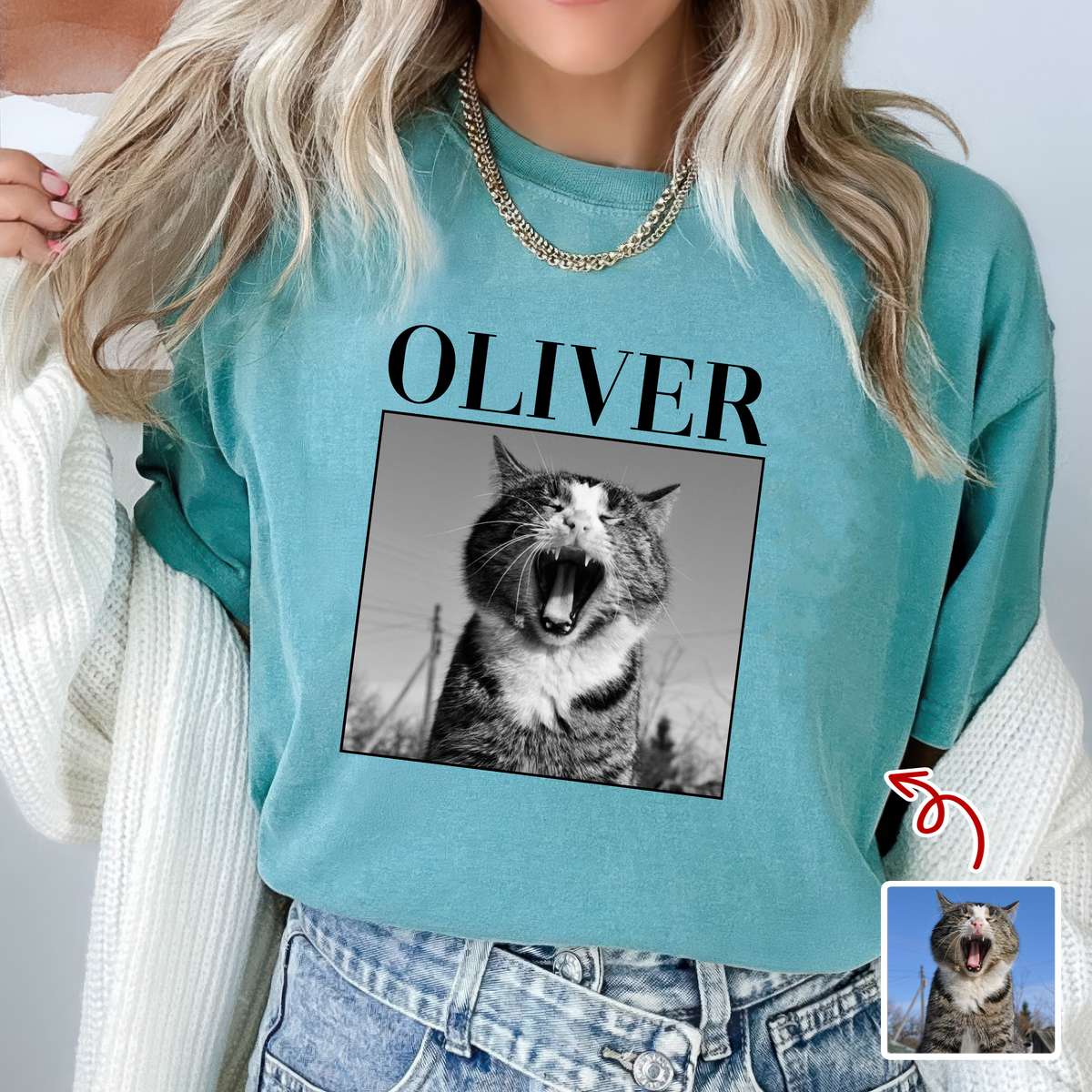 Custom Cat Photo Vintage Comfort Shirt For Cat Lovers LM32 895525