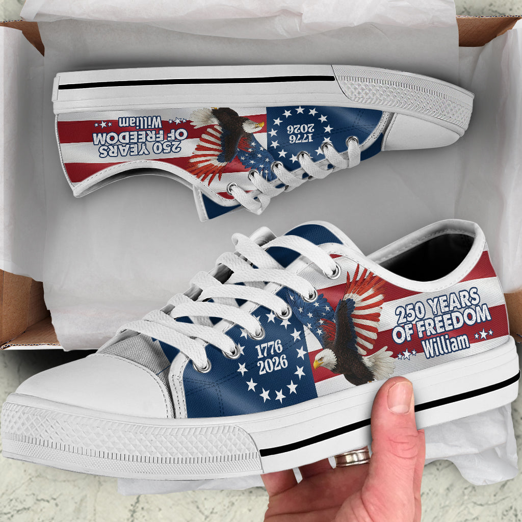 Personalized 250 Years of Freedom 1776–2026 Eagle Canvas Shoes HO82 902116