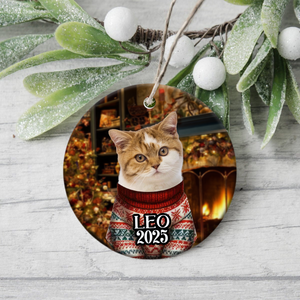 Custom Cute Cat Photo Christmas Ornament Gift For Cat Lover CH07 899408