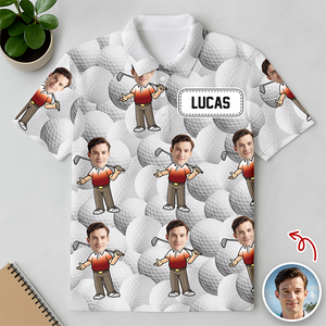 Custom Funny Face Photo Golf Polo Shirt Gift For Golfer, Golf Lovers LM32 897649