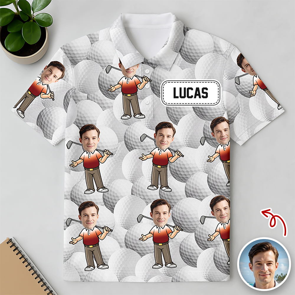 Custom Funny Face Photo Golf Polo Shirt Gift For Golfer, Golf Lovers LM32 897649