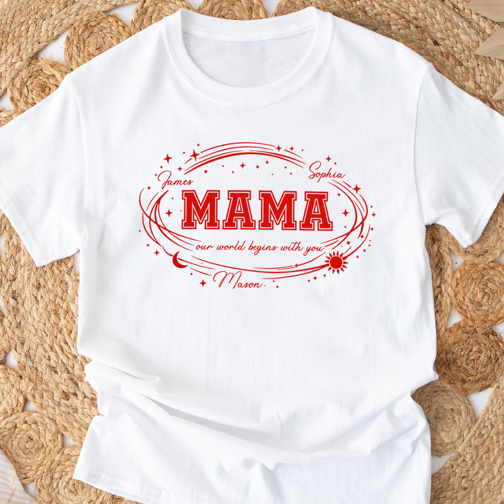 Personalized Mom - Our World Begins With You Star Trails Shirt With Mom and Kid Name CH07 895440
