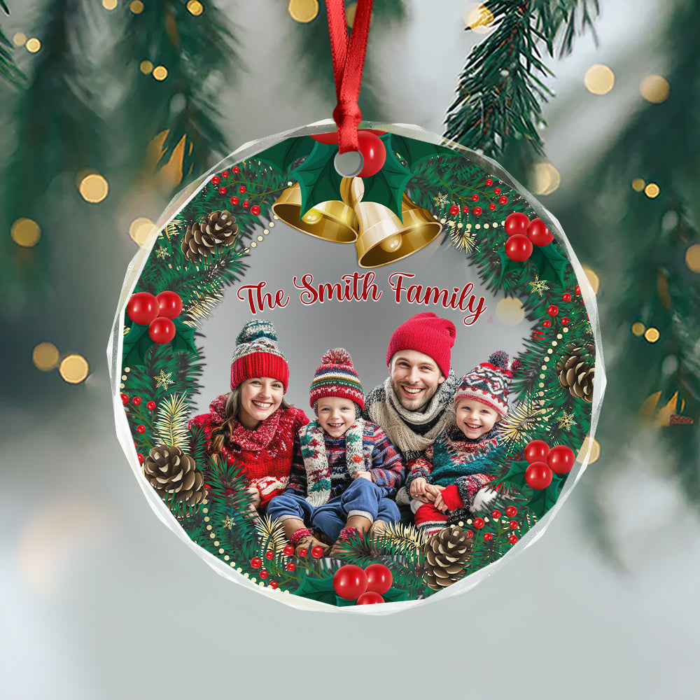 Custom Photo Family Bonds Are Unbreakable Glass Ornament Christmas Gift HA75 897194