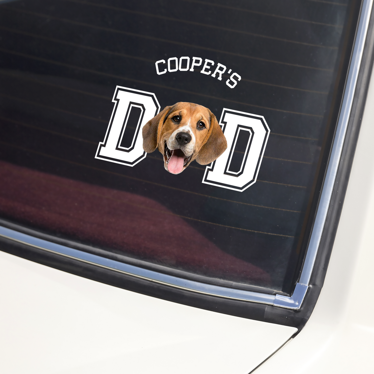 Custom Photo Dog Cat Dad Car Sticker, Gift For Dog Dad HO82 902368