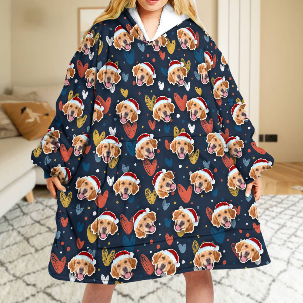 Custom Face Photo Dog Cat Hoodie Blanket  For Dog Cat Lovers HA75 898282
