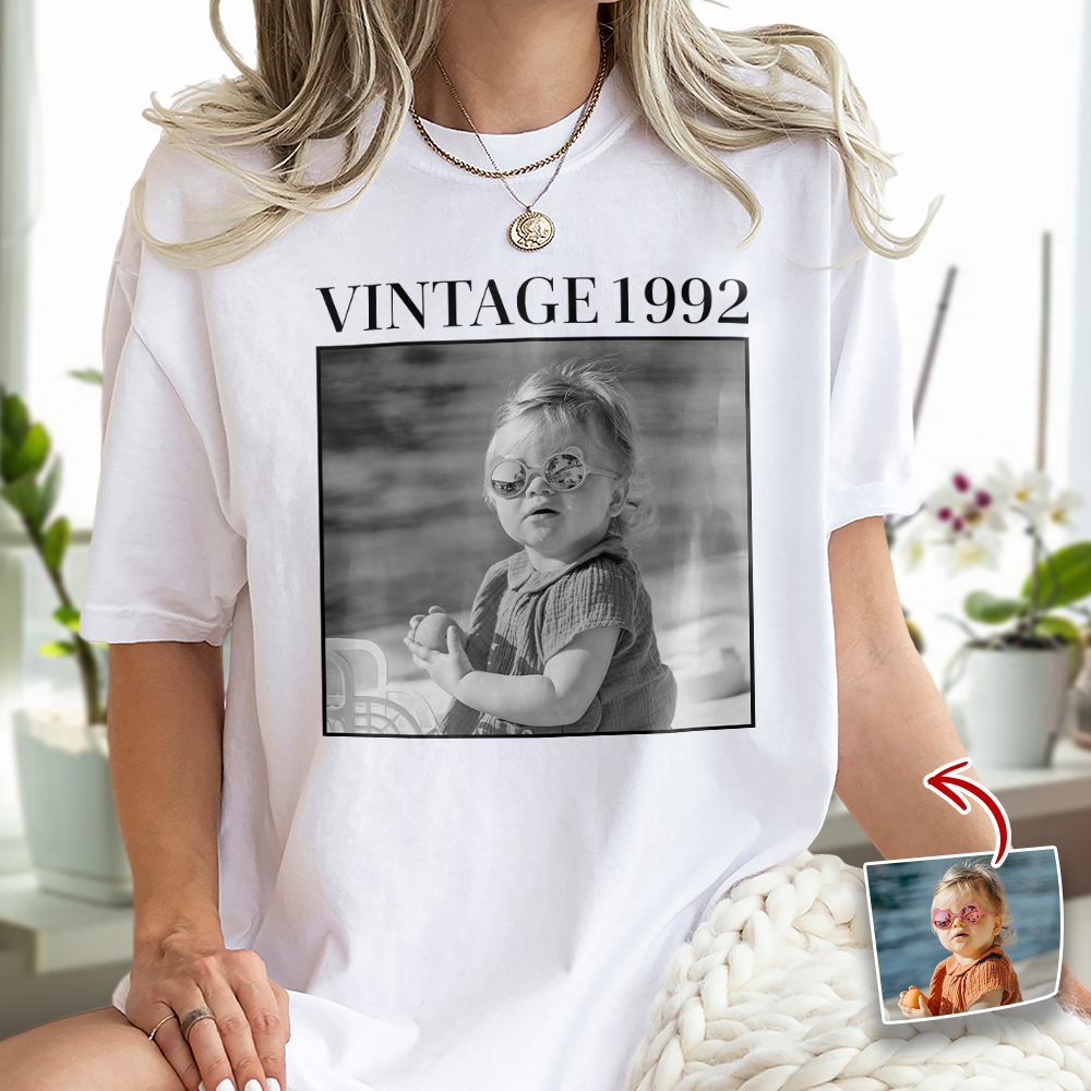 Custom Photo and Year Birthday Vintage Bright Shirt HA75 897506