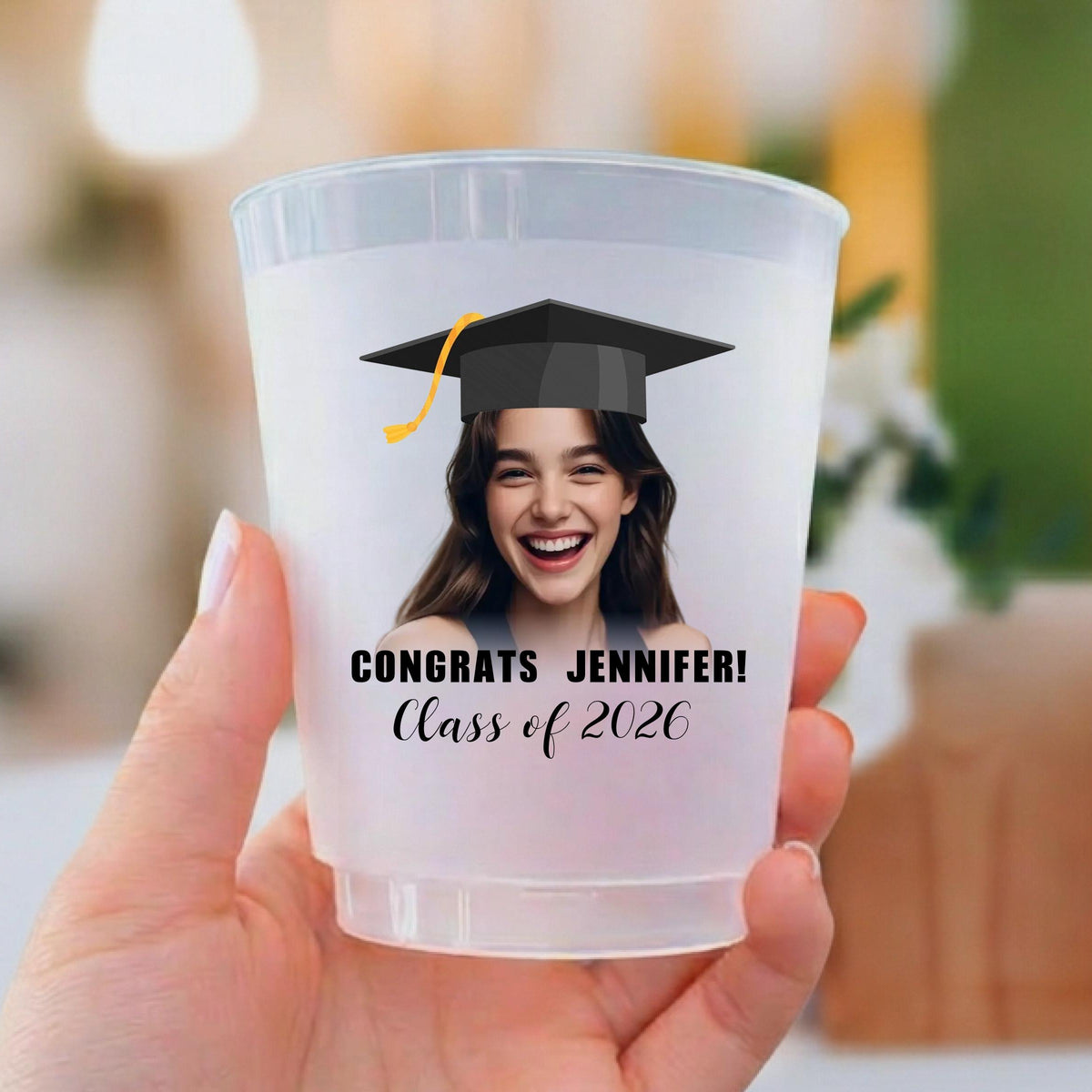 Custom Photo Congrats Graduation Class of 2026 Grad Party Favor Frosted Cups LM32 899895