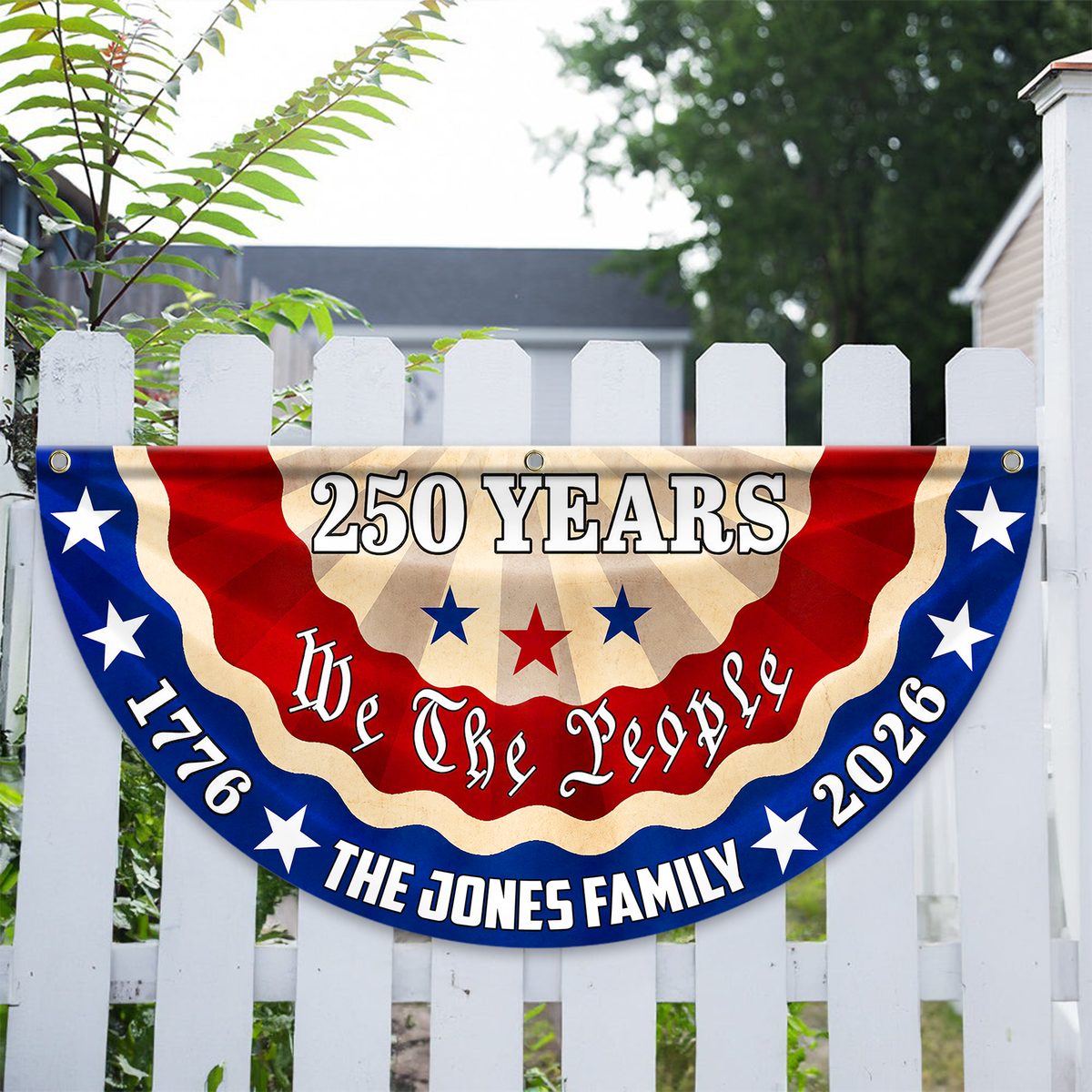 Custom Family Name 250 Years We The People Non-Pleated Fan Flag CH07 911688