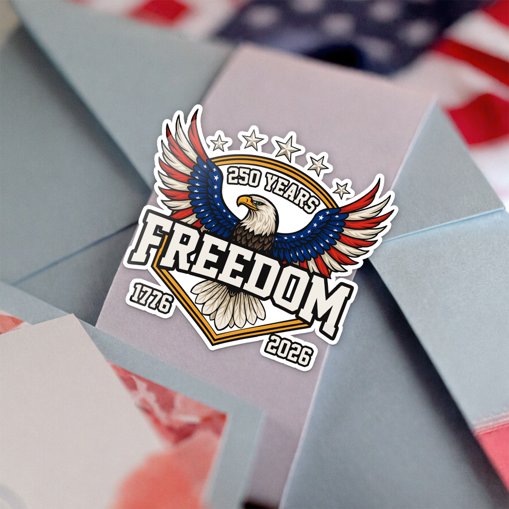 America 250 Years of Freedom 1776–2026 Anniversary Roll Sticker HA75 920350