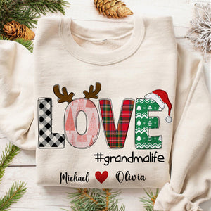 Custom Grandkid Name For Grandma Christmas Socks Sweatshirt Best Gift For Family, Lover, Christmas Idea Gift HO82 893154