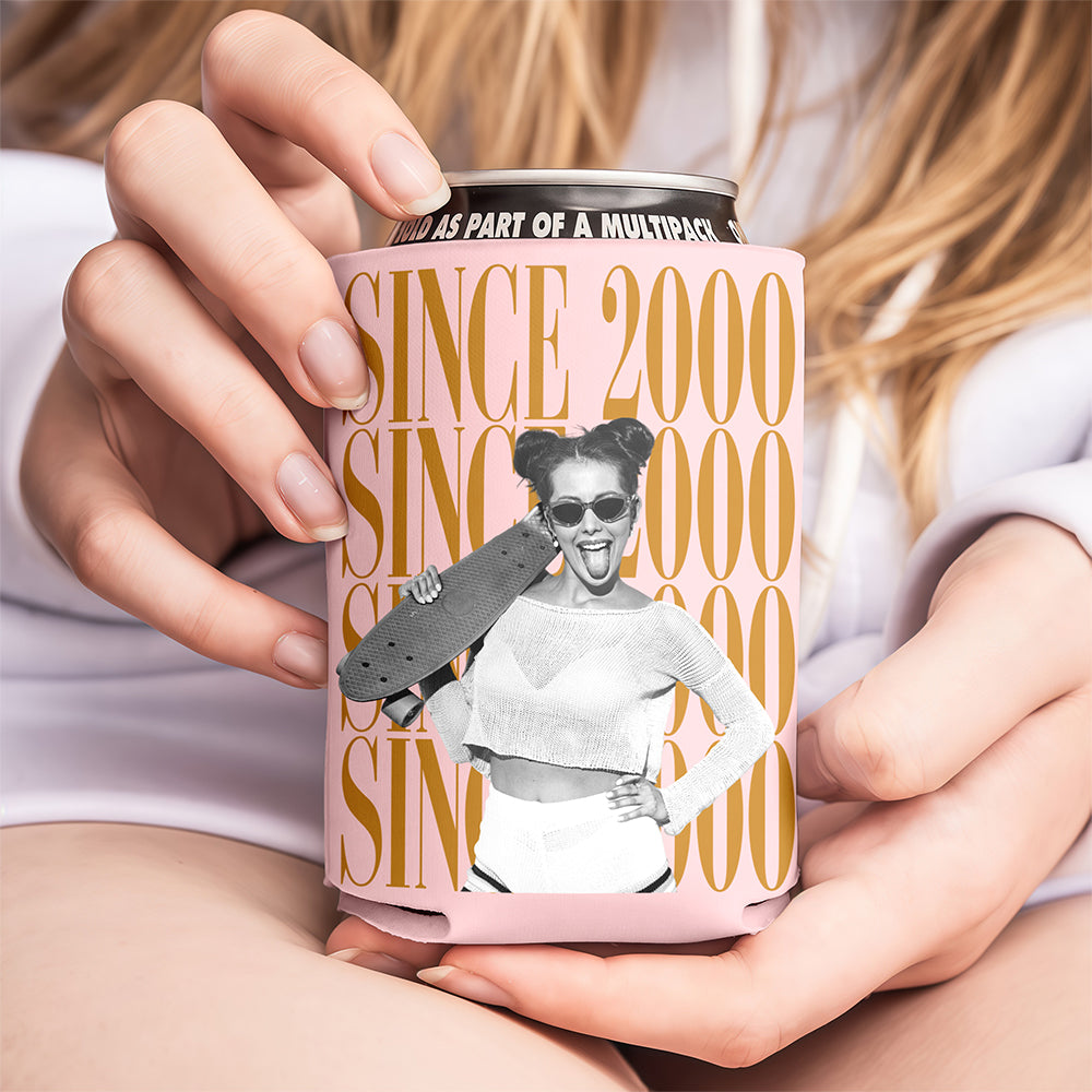 Personalized Photo Vintage Can Cooler Holder - Party Favor, Birthday Gift HO82 902990