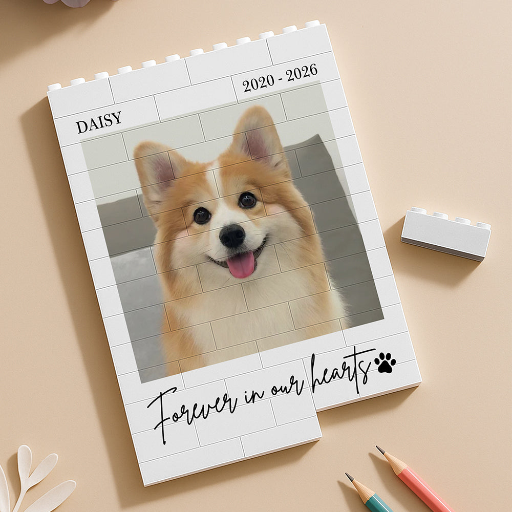 Custom Dog Photo Memorial Building Brick Blocks Gift For Dog Lover CH07 180500