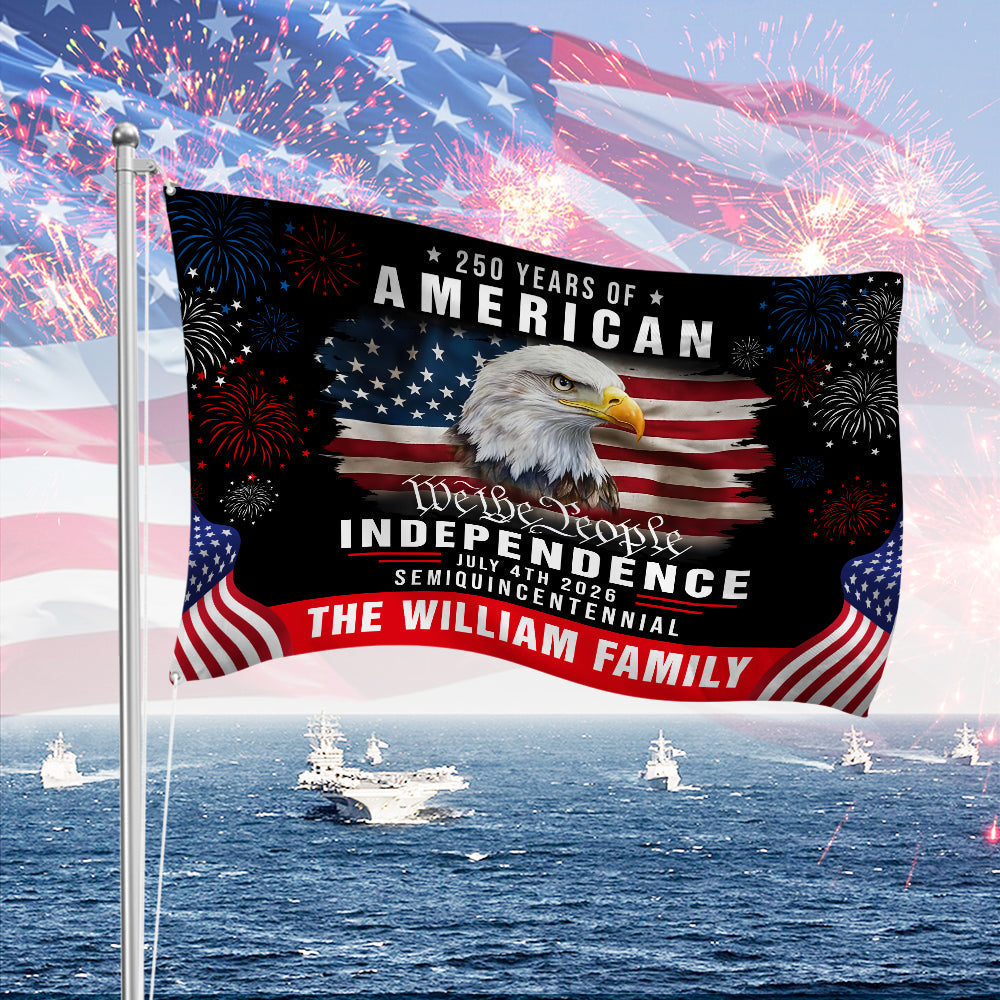 Custom Family Name America 250th Anniversary We The People Eagle House Flag CH07 899078