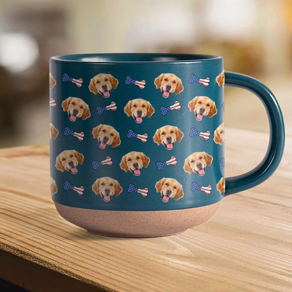 Custom Dog Cat Face Photo With Icon US Pottery Mug HA75 920400