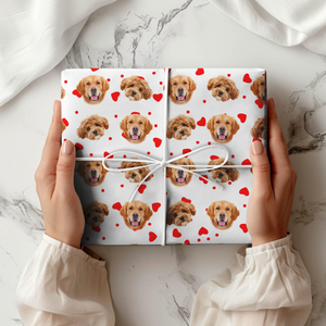 Custom Photo With Christmas Pattern Dog Cat Wrapping Paper HO82 893324