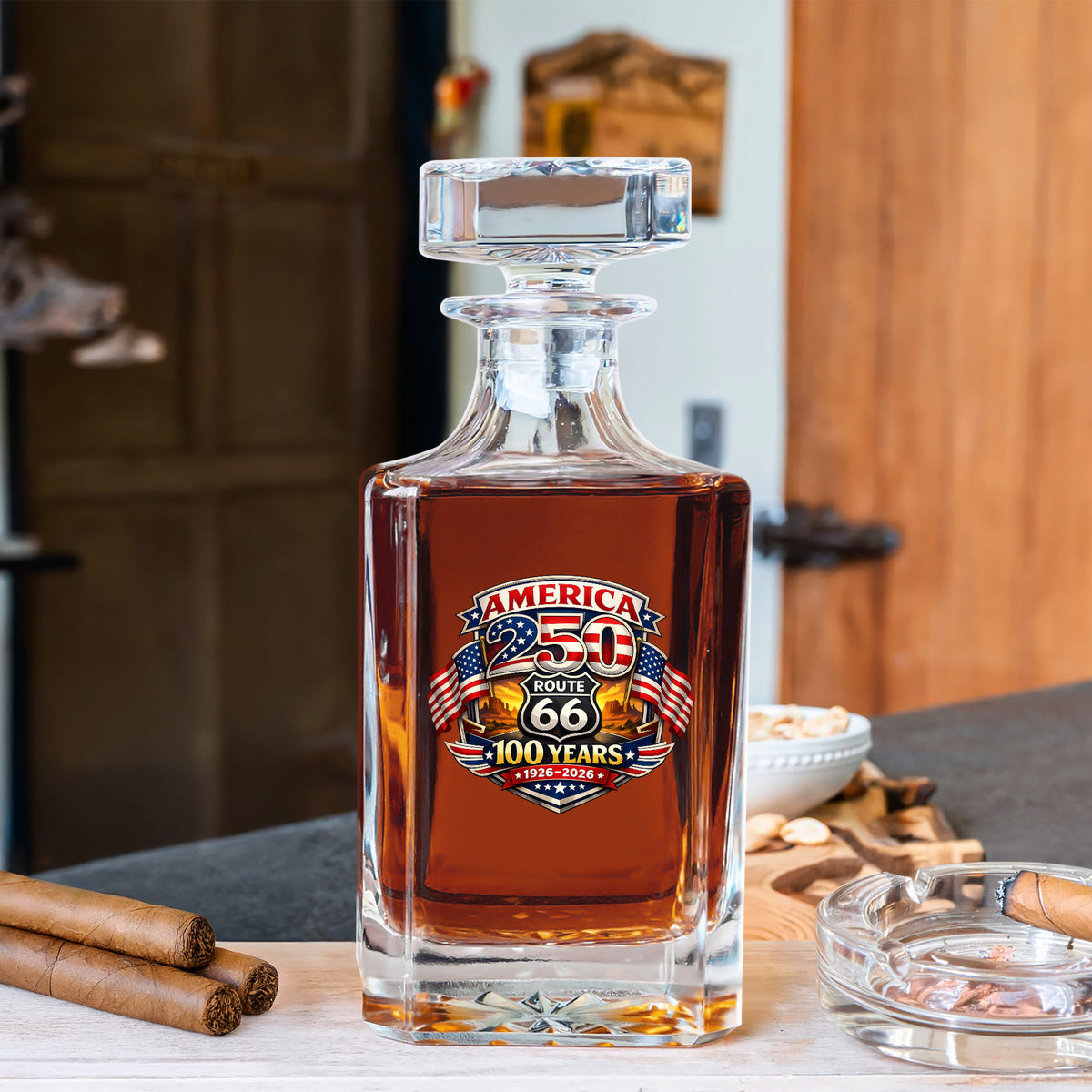 250 Years of Liberty and 100 Years of Adventure Route 66 x America 250 Decanter CH07 910506