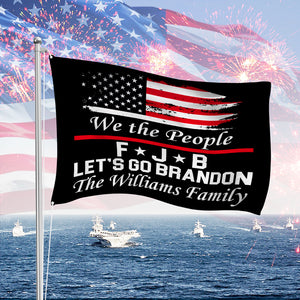Custom Family Name We The People 1776 Let's Go Brandon Double-Sided Flag HO82 900350