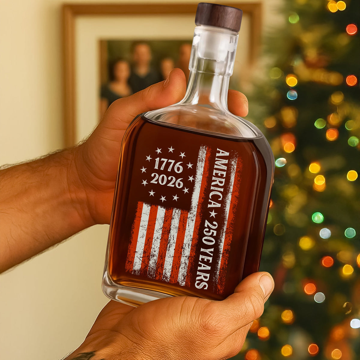250 Years America Flag 250th Birthday 1776-2026 Whiskey Bottle HO82 894780